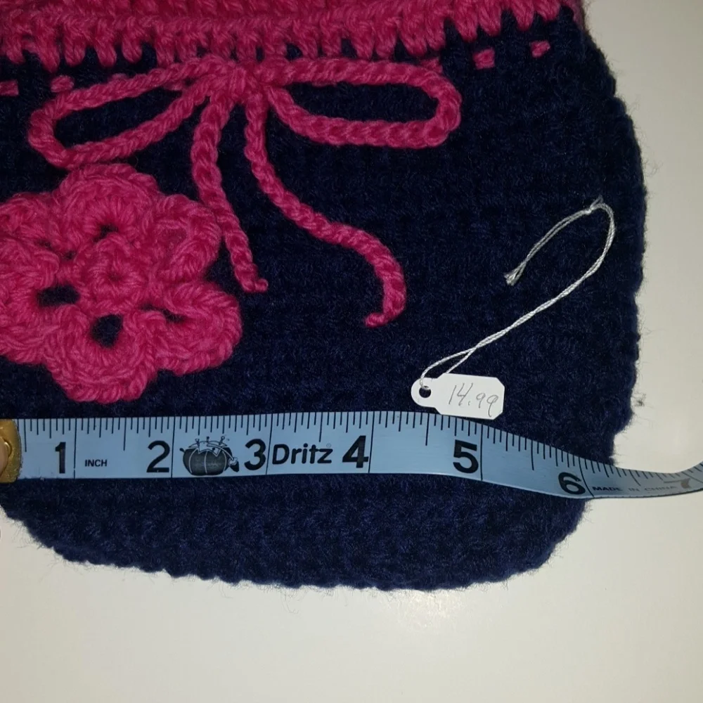 Girls Hand Crocheted Small Flower Hand Purse